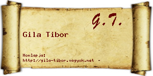 Gila Tibor névjegykártya